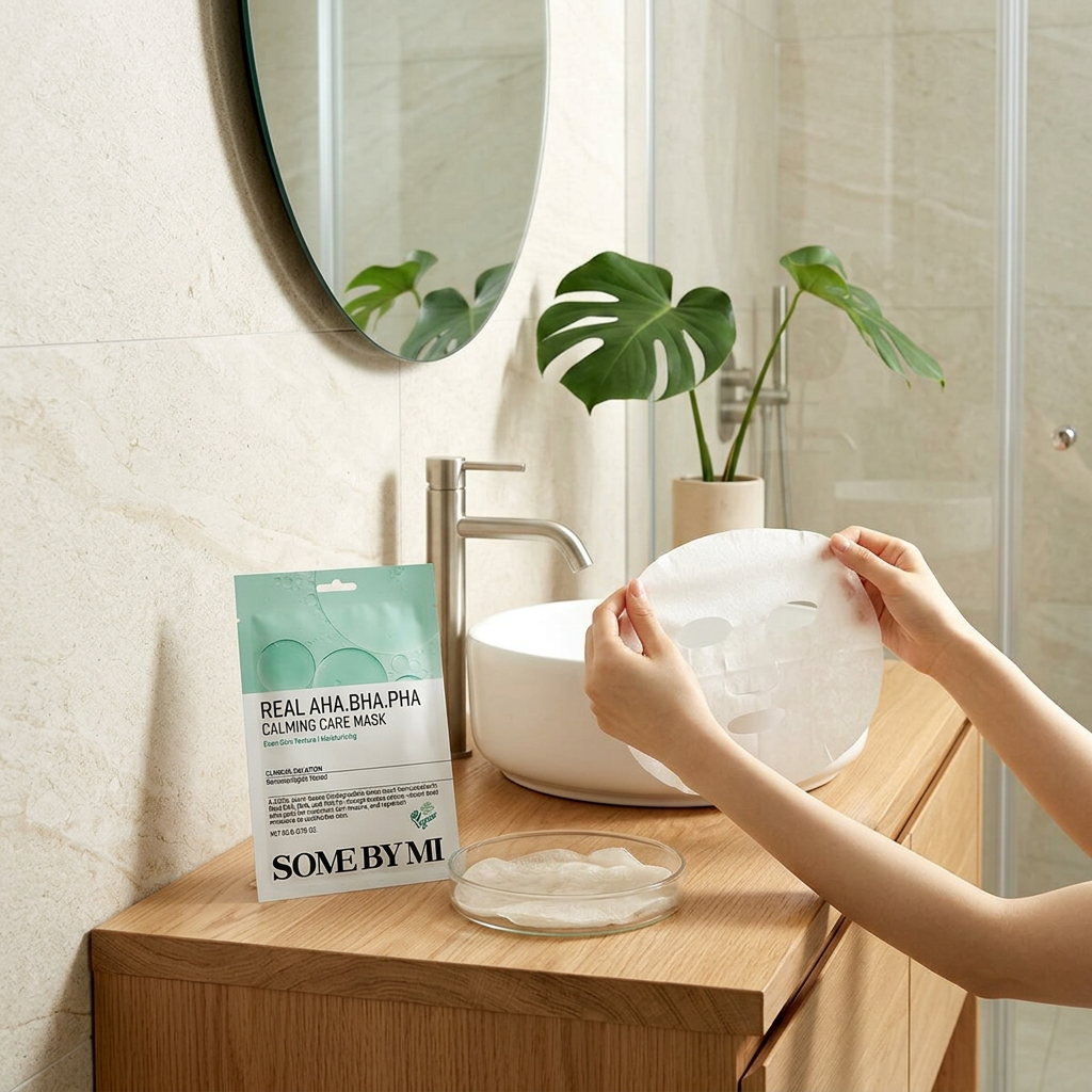 SOME BY MI - Real AHA BHA PHA Calming Care Mask - Zklidňující plátýnková maska s AHA, BHA a PHA kyselinami - 20 g