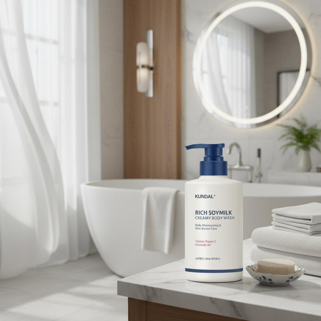 Kundal Rich Soy Milk Creamy Body Wash - Vyživující sprchový gel se sójovým mlékem - MELLOW VANILLA - 500 ml