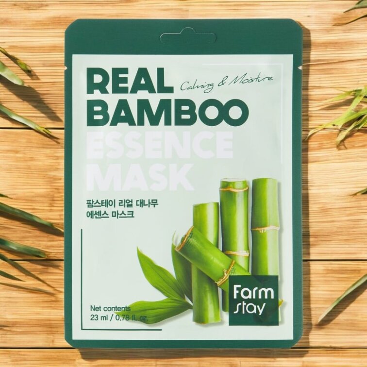 Farm Stay - Real Bamboo Essence Mask - Hydratační plátýnková maska s extraktem z bambusu - 23 ml