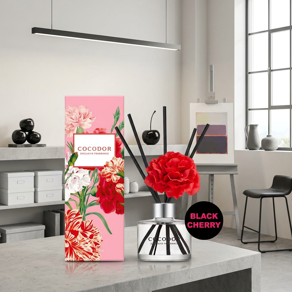 COCODOR - Carnation Diffuser Black Cherry - Difuzér s karafiátem a vůní černé třešně - 120 ml