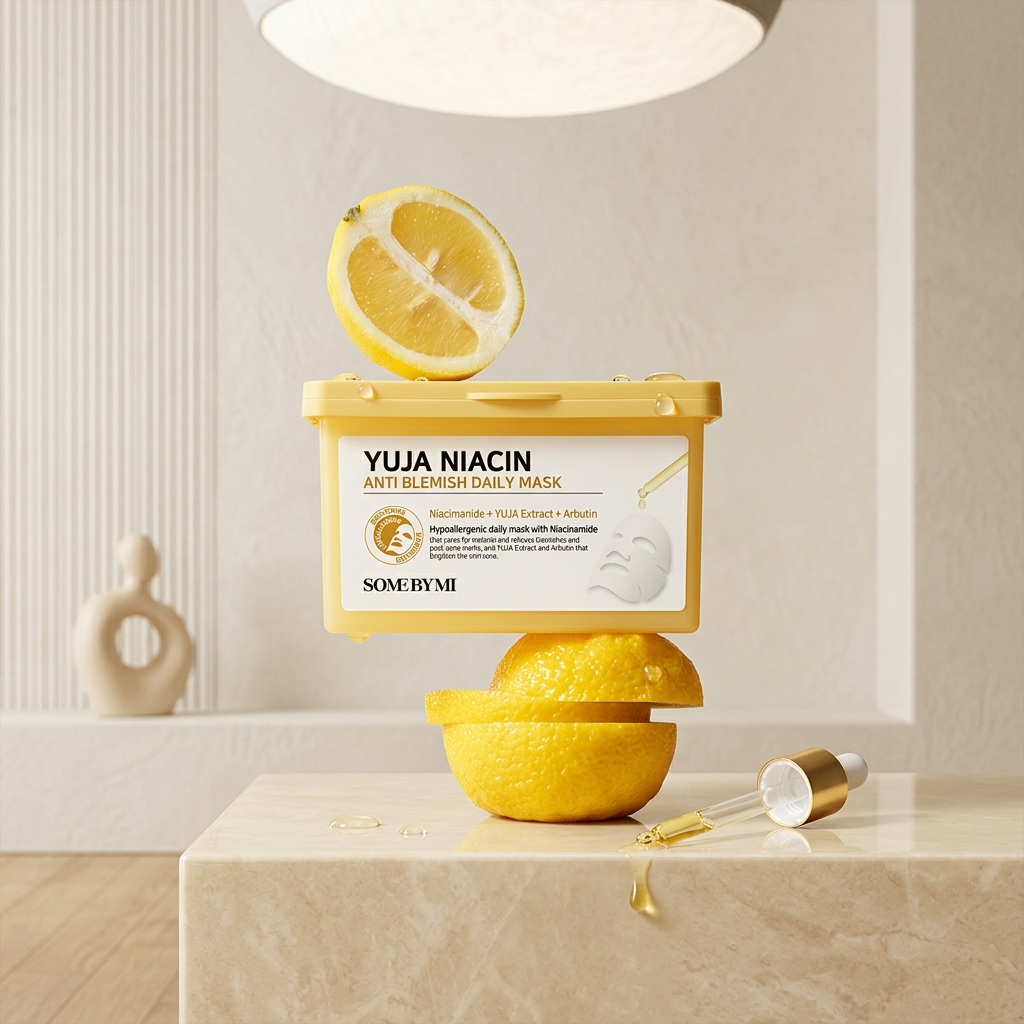 SOME BY MI - Yuja Niacin Anti Blemish Daily Mask - Rozjasňující denní maska proti skvrnám s yuzu - 24 ks