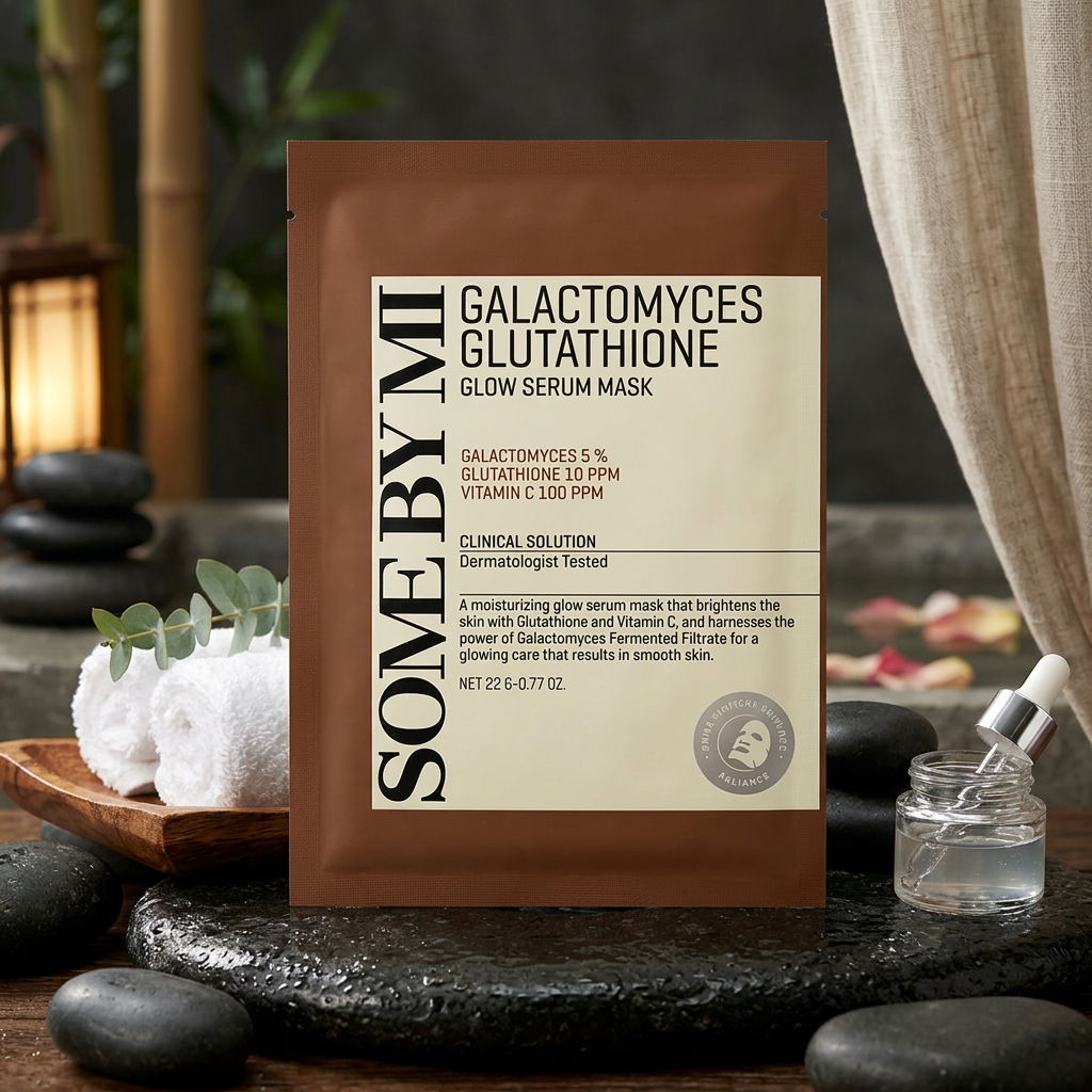 SOME BY MI - Galactomyces Glutathione Glow Serum Sheet Mask - Rozjasňující plátýnková maska s fermenty - 22 g