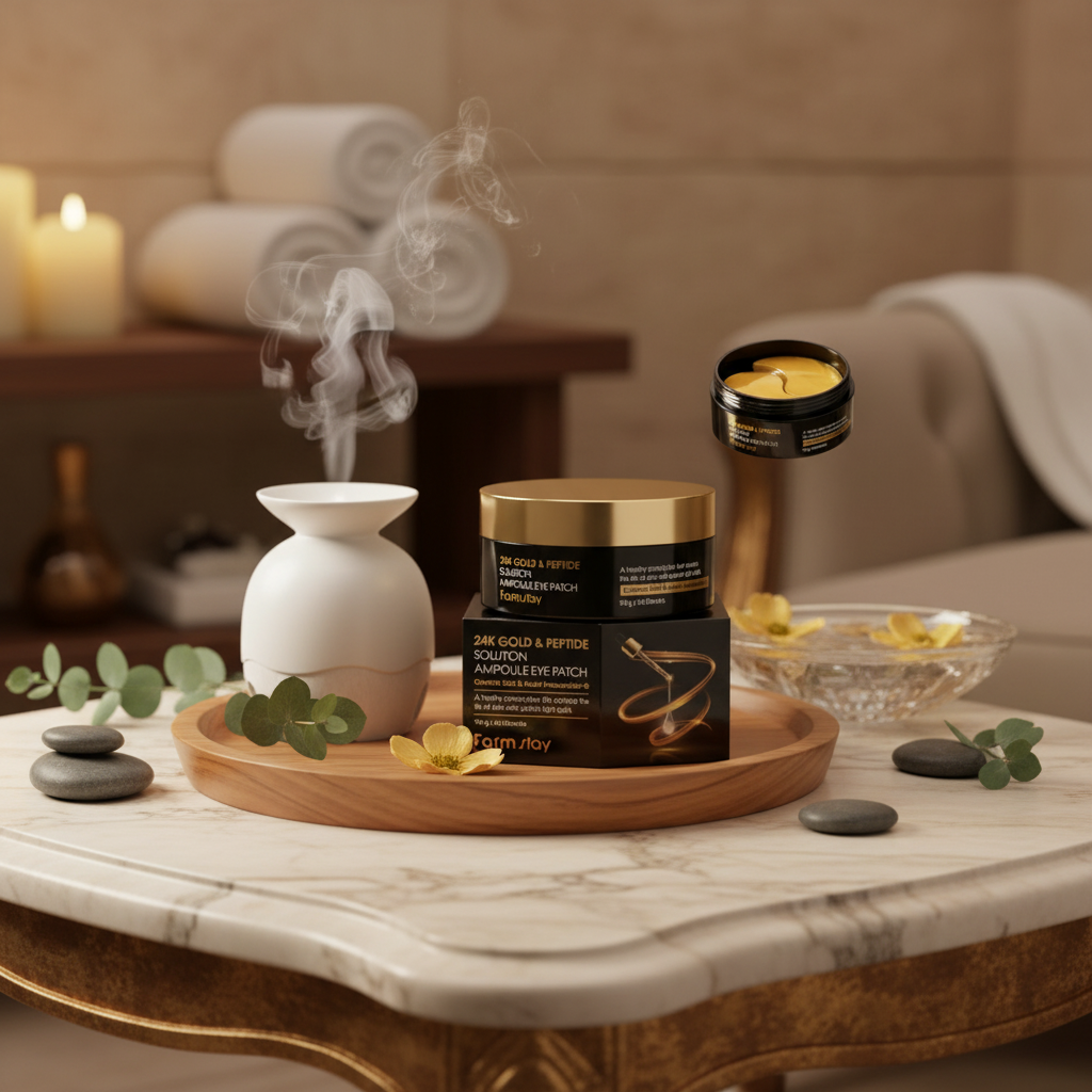 Farm Stay - 24K Gold and Peptide Solution Ampoule Eye Patch - Hydrogelové polštářky pod oči s 24K zlatem a peptidy - 90 g