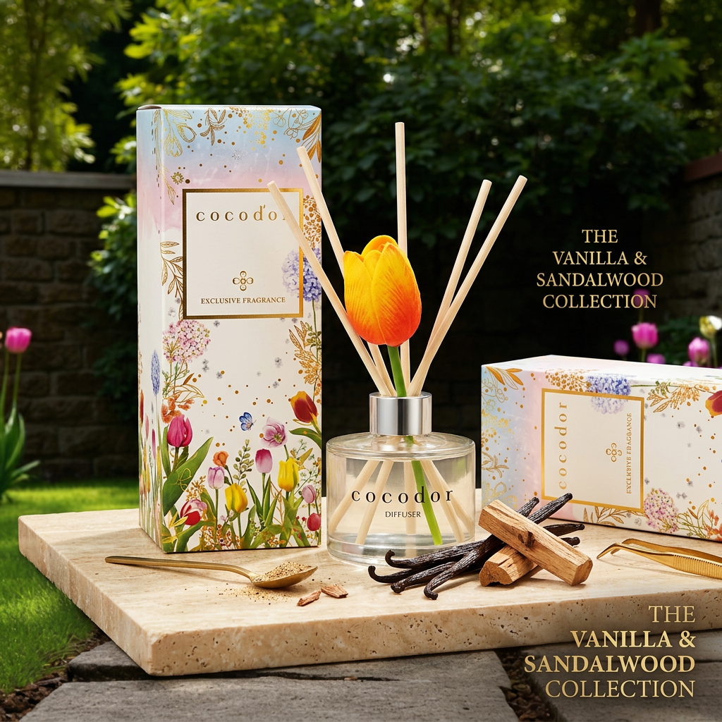 COCODOR - Tulip Diffuser Vanilla & Sandalwood - Difuzér s vůní vanilka & santalové dřevo - 120 ml