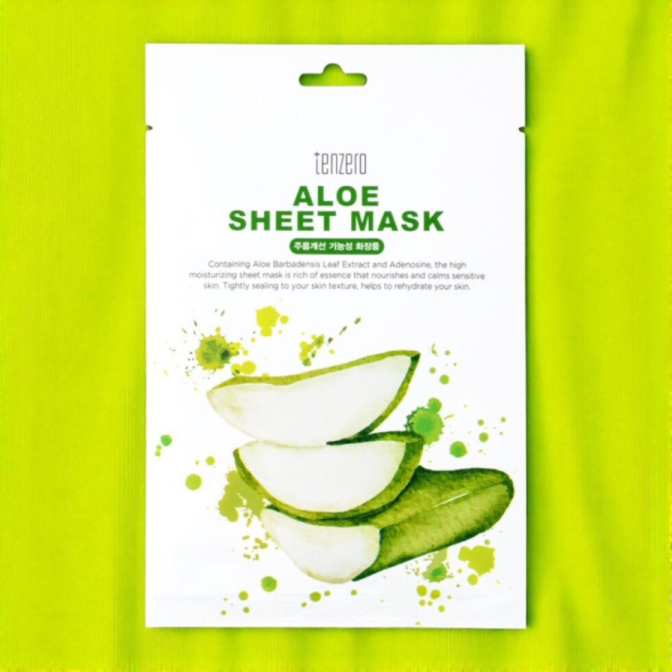 TENZERO - Aloe Sheet Mask - Plátýnková maska s aloe - 25 ml