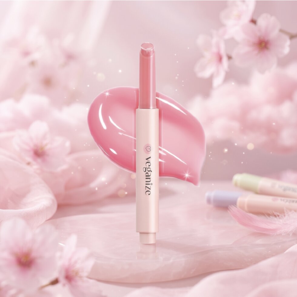 VEGANIZE - Collagen Lip Glass Balm 02. Shy Pink - Kolagenový balzám na rty - 1,8 g
