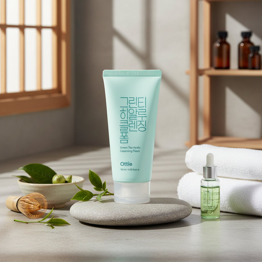 OTTIE - Green Tea Hyalu Cleansing Foam - Čisticí pěna s čajovým extraktem a kyselinou hyaluronovou - 120 ml