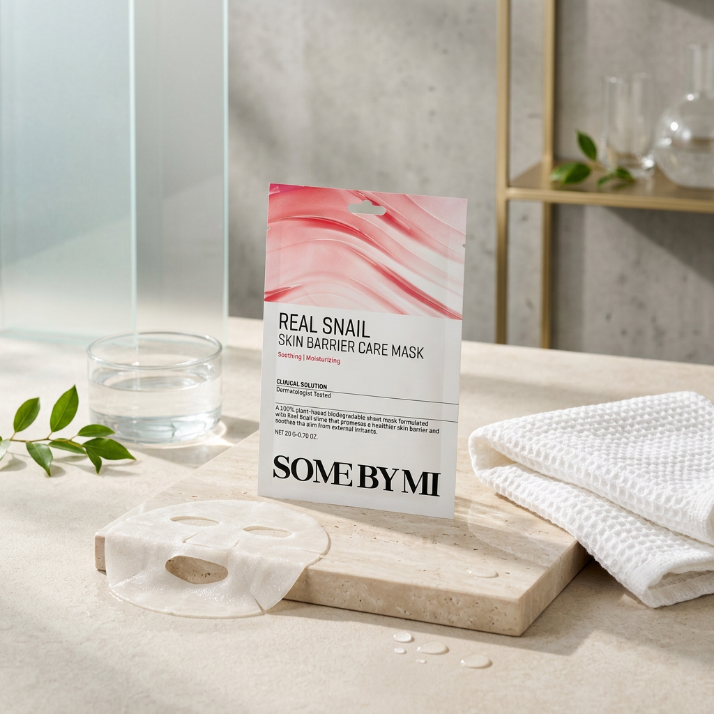 SOME BY MI - Real Snail Skin Barrier Care Mask - Posilující plátýnková maska se šnečím mucinem - 20 g
