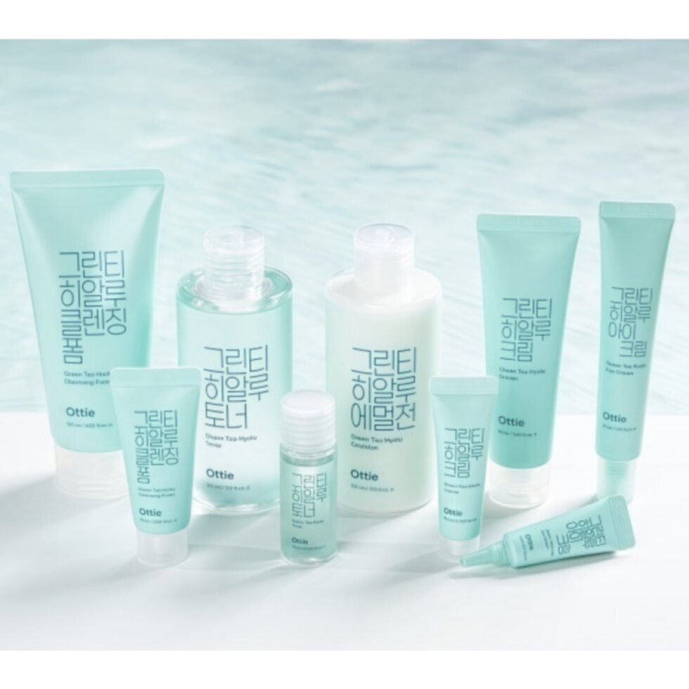 OTTIE - Green Tea Hyalu Eye Cream - Oční krém s čajovým extraktem a kyselinou hyaluronovou - 30 ml