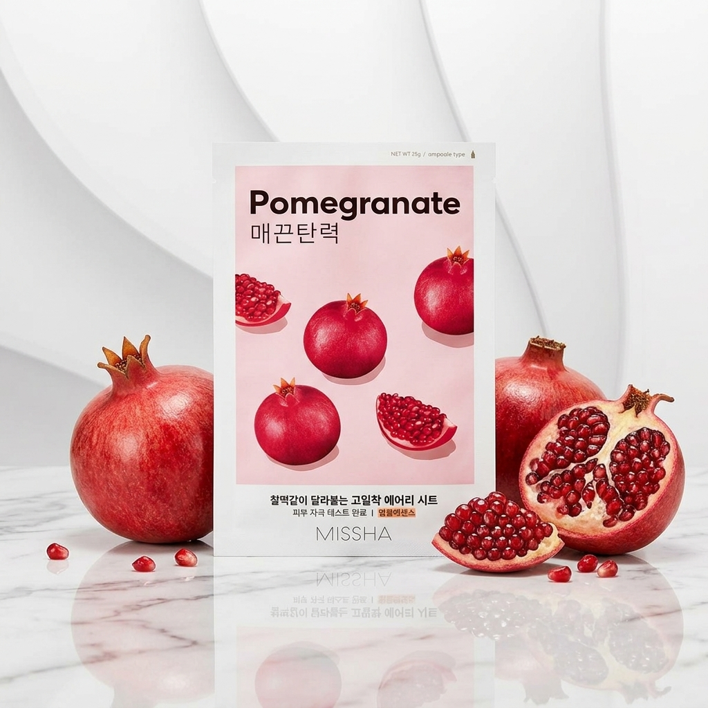 MISSHA - Airy Fit Sheet Mask Pomegranate - Zpevňující textilní maska s extraktem z granátového jablka - 19 g