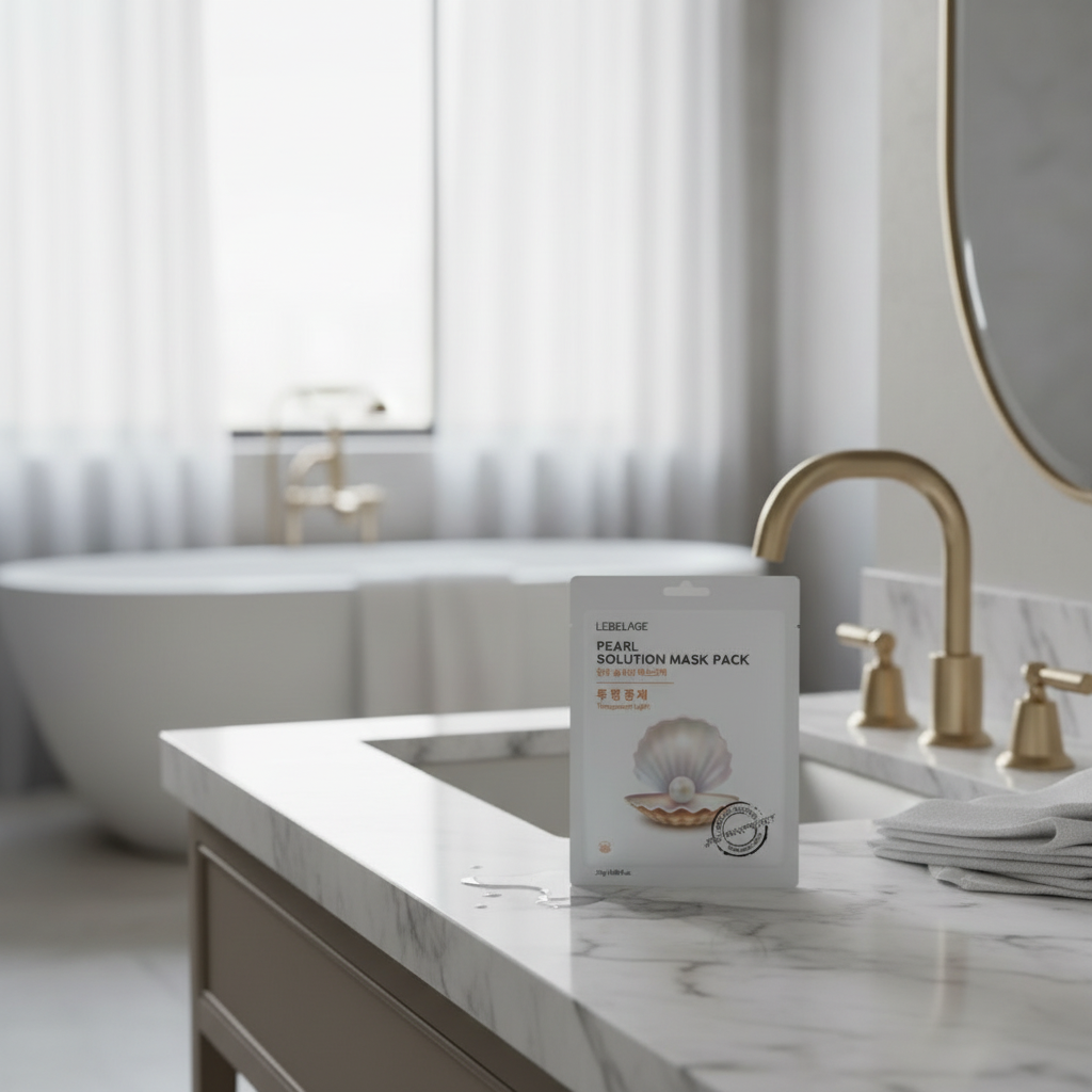 LEBELAGE - Pearl Solution Mask Pack - Rozjasňující plátýnková maska s extraktem z perel - 25 g