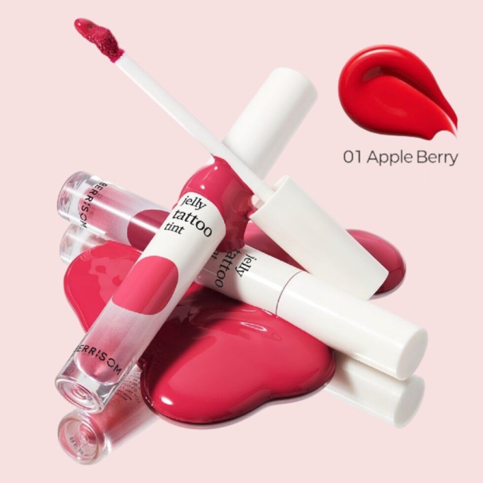 BERRISOM - Jelly Tattoo Tint 01 Appleberry - Dlouhotrvající hydratační tint na rty - 6 g