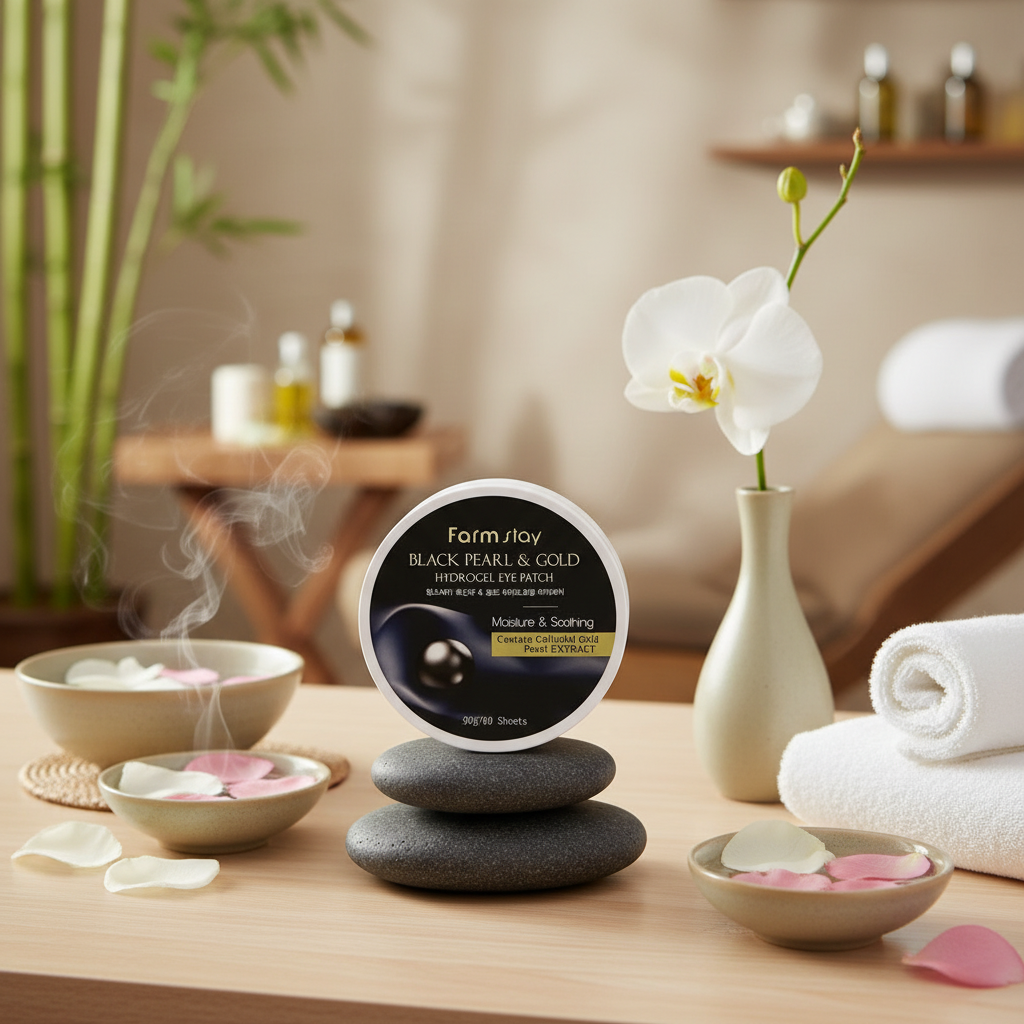 Farm Stay - Black Pearl Gold Hydrogel Eye Patch - Hydrogelové polštářky pod oči černou perlou - 60 ks/ 90 g