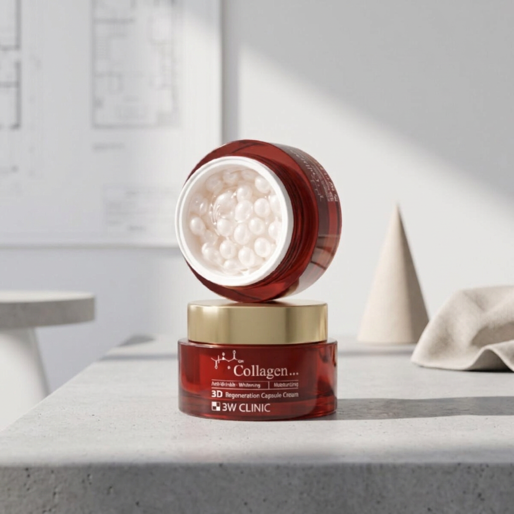 3W CLINIC - Collagen 3D Regeneration Capsule Cream - 3D regenerační kolagenový krém s kapslemi - 60 ml