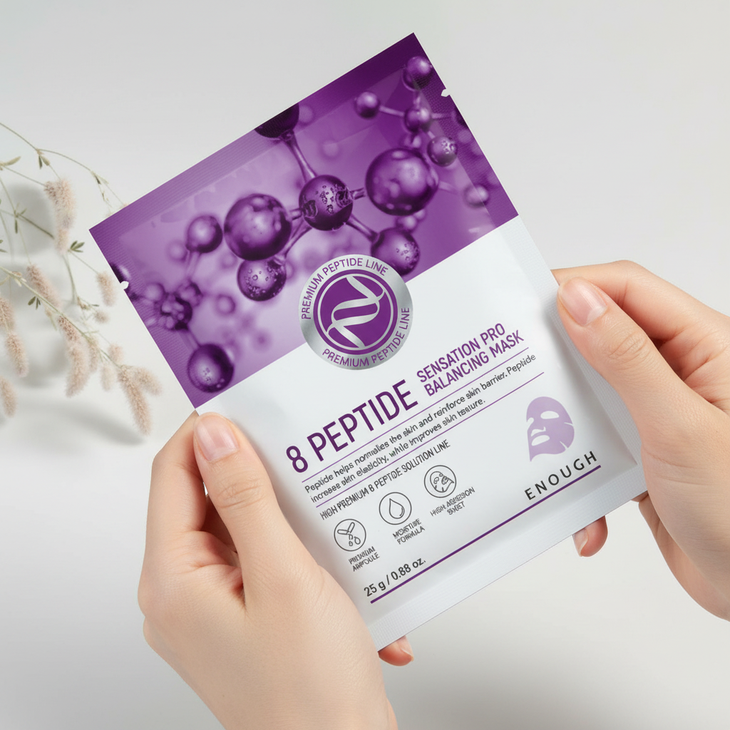 ENOUGH - 8 Peptide Sensation Pro Balancing Mask - Peptidová, plátýnková maska - 25 g