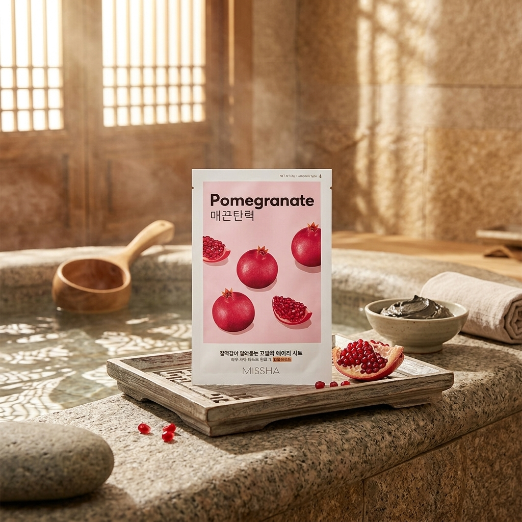 MISSHA - Airy Fit Sheet Mask Pomegranate - Zpevňující textilní maska s extraktem z granátového jablka - 19 g