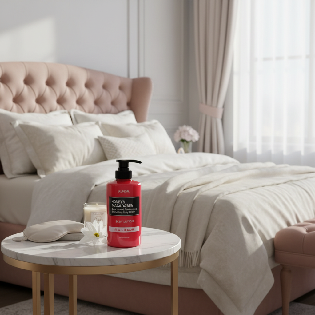 Kundal Honey&Macadamia Body Lotion - Vyživující, hydratační tělové mléko s medem s vůní WHITE MUSK - 500 ml