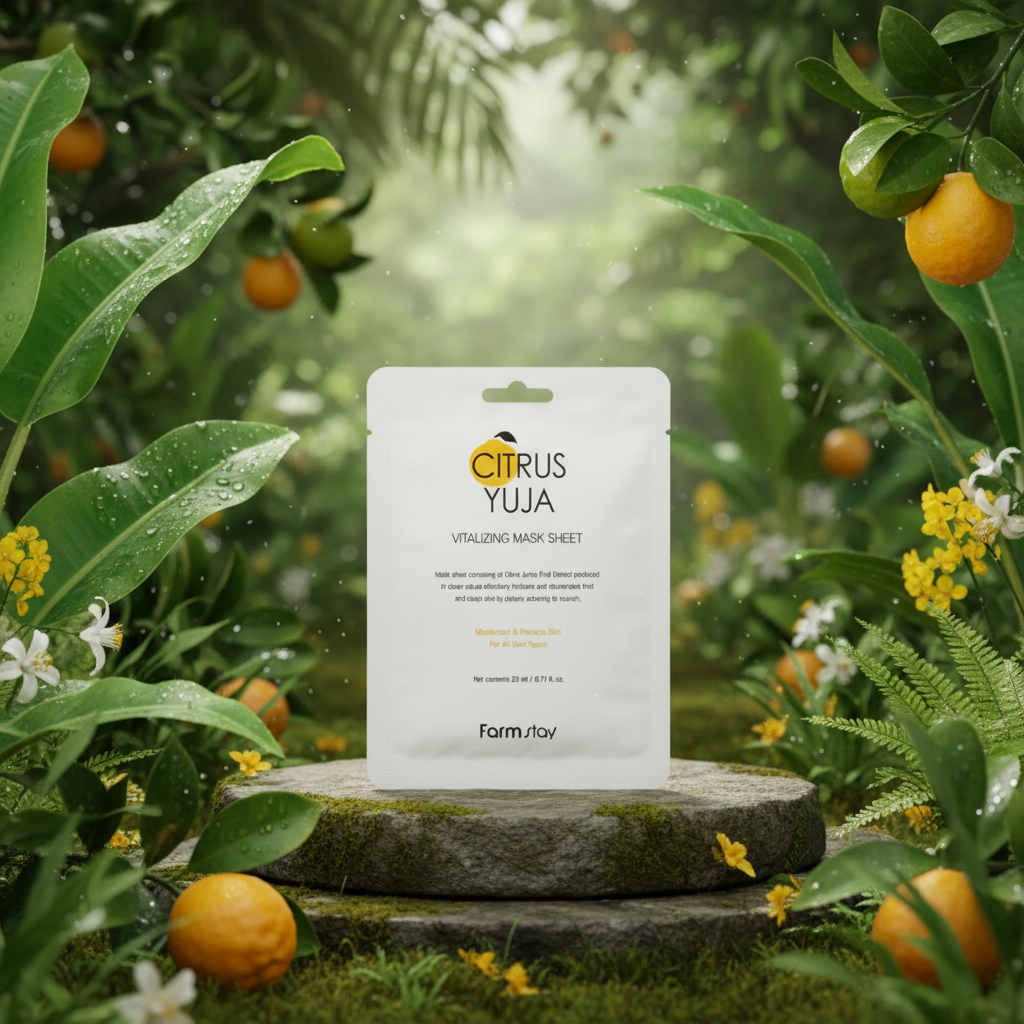 Farm Stay - Citrus Yuja Vitalizing Sheet Mask - Hydratační a rozjasňující maska s vitaminem C - 23 ml