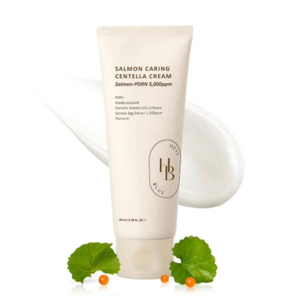 HEVEBLUE - Salmon Caring Centella Cream - Regenerační hydratační krém s PDRN a pupečníkem asijským - 50 ml