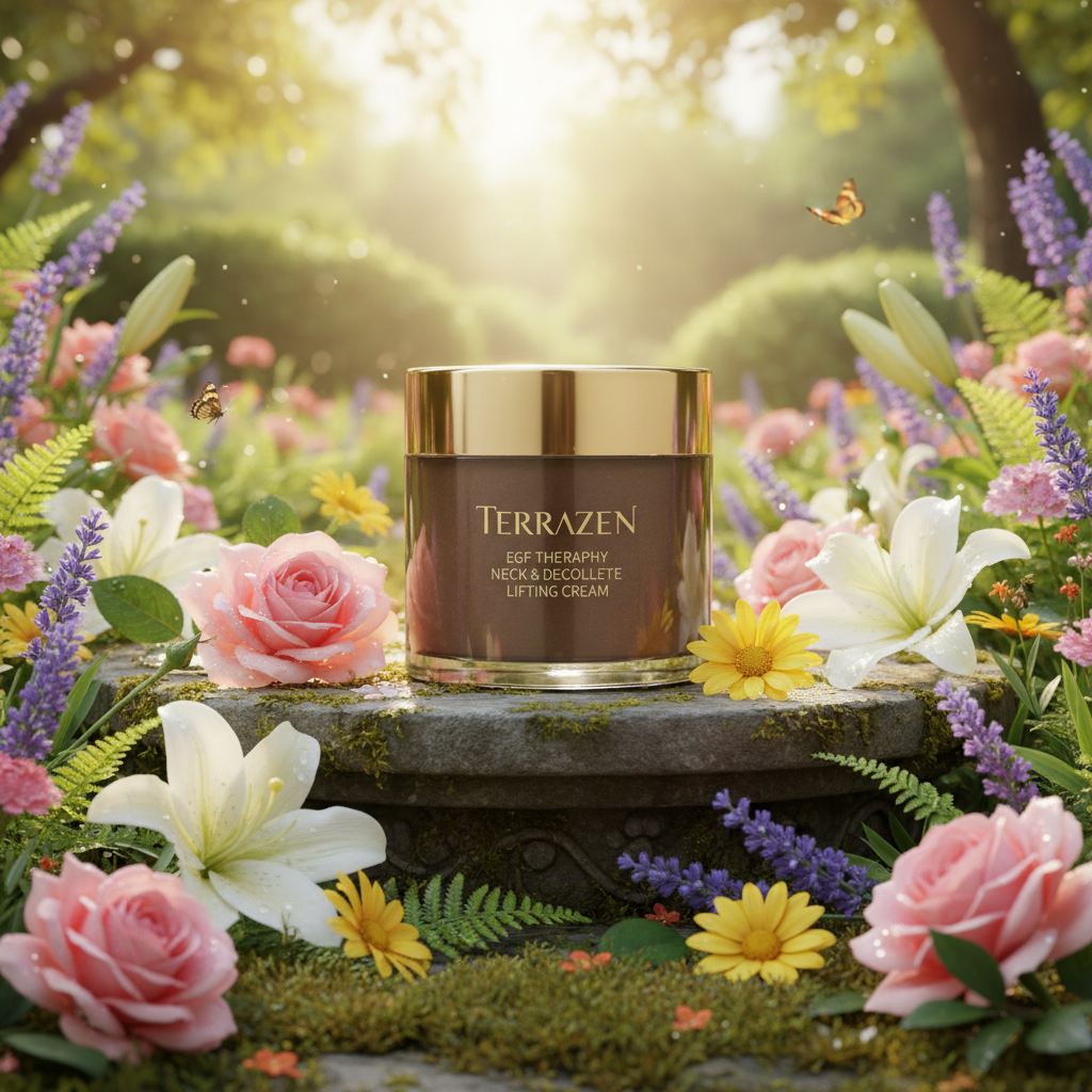 TERRAZEN - EGF Therapy Neck & Decollete Lifting Cream - Liftingový krém na krk a dekolt s EGF - 100 ml