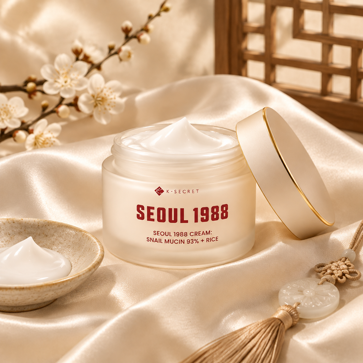 KSECRET - SEOUL 1988 Cream : Snail Mucin 93% + Rice - SEOUL 1988 Krém: 93 % šnečí mucin + rýže - 100 ml