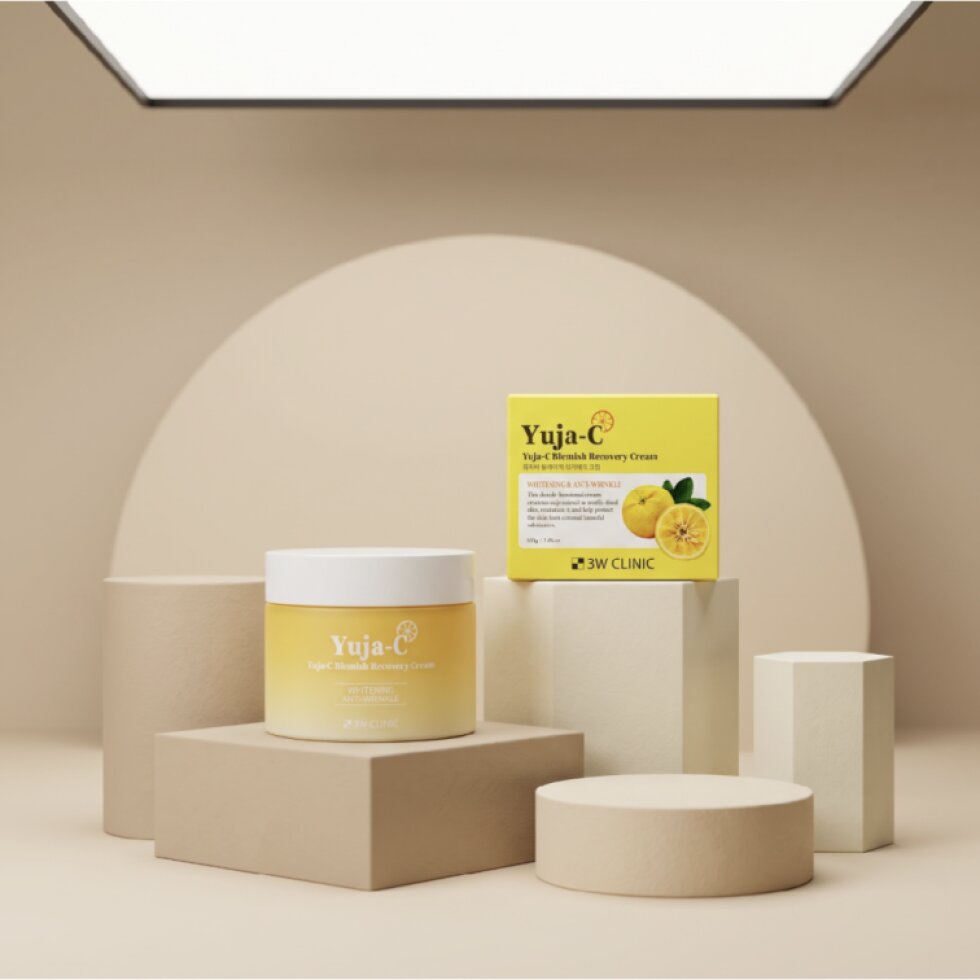 3W CLINIC - Yuja-C Blemish Recovery Cream - Obnovující krém proti pigmentovým skvrnám s Yuzu a vit. C - 110 ml