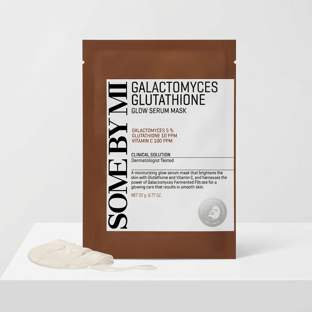 SOME BY MI - Galactomyces Glutathione Glow Serum Sheet Mask - Rozjasňující plátýnková maska s fermenty - 22 g