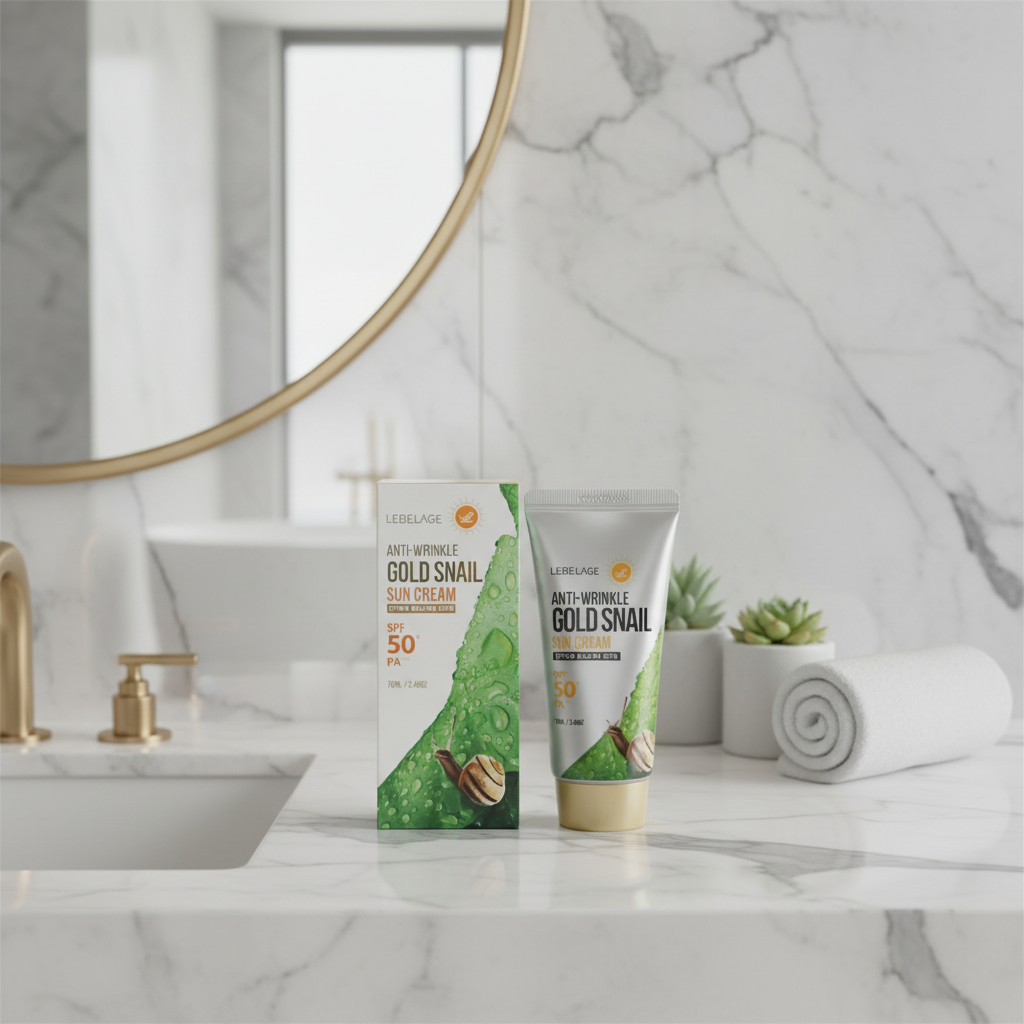 LEBELAGE - Anti-Wrinkle Gold Snail Sun Cream - SPF se šnečím mucinem a ochranou 50+/PA+++ - 70 ml