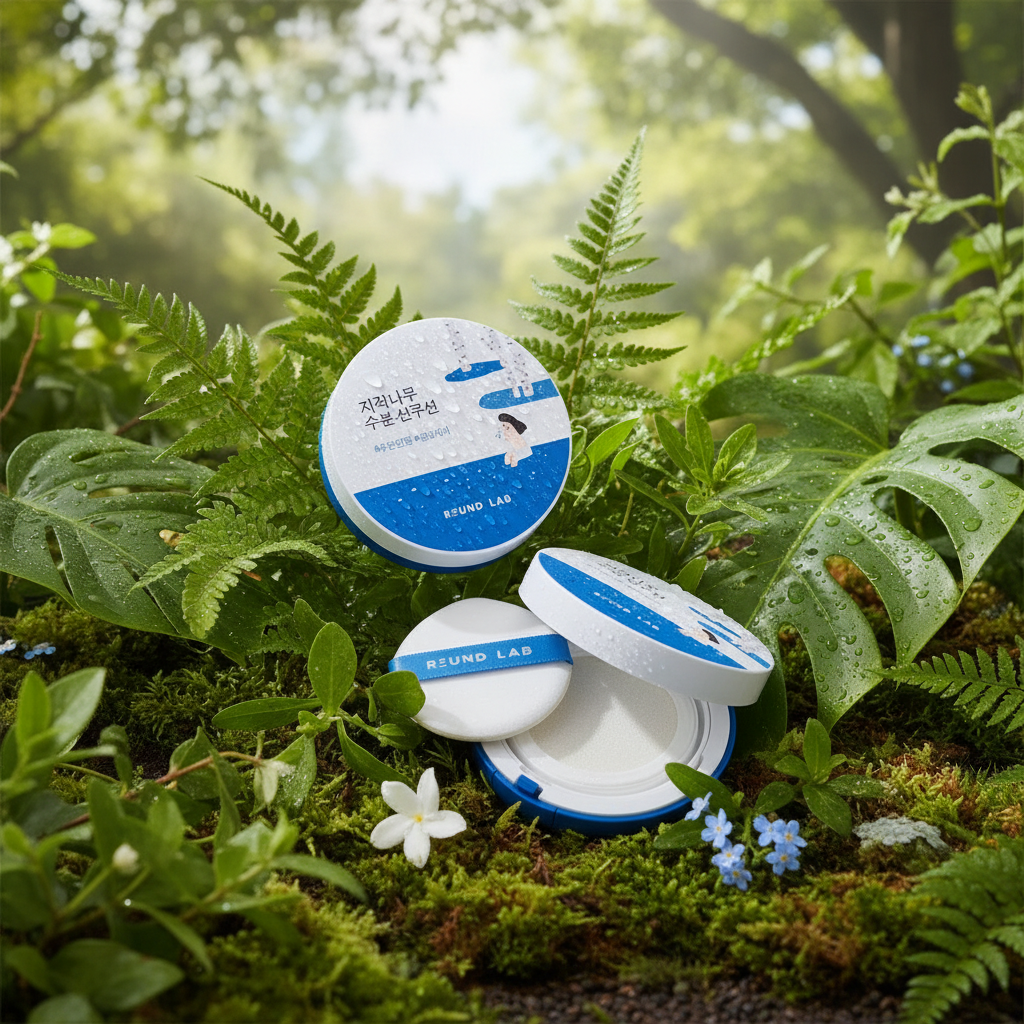 ROUND LAB - Birch Juice Moisturizing Sun Cushion - Hydratační opalovací cushion s březovou šťávou SPF 50+ PA++++ - 15 g