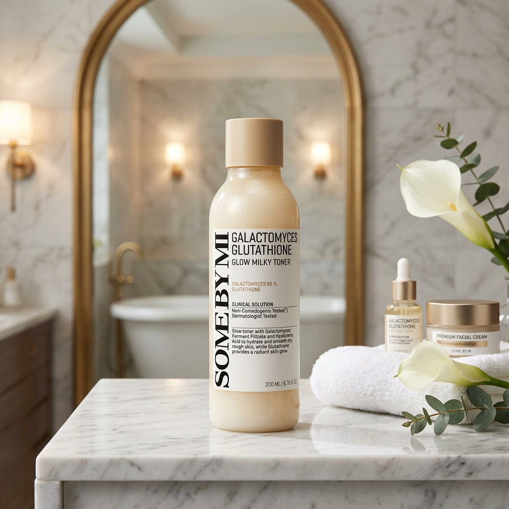 SOME BY MI - Galactomyces Glutathione Glow Milky Toner - Zjemňující a hydratační toner s kvasinkami pro projasnění pleti - 200 ml