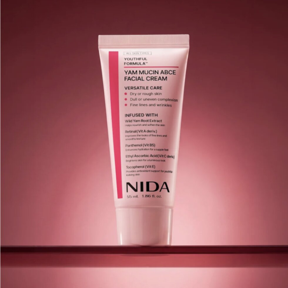 NIDA - Youthful Formula Yam Mucin ABCE Facial Cream - Omlazující krém na obličej s rostlinným mucinem a vitamíny - 55 ml