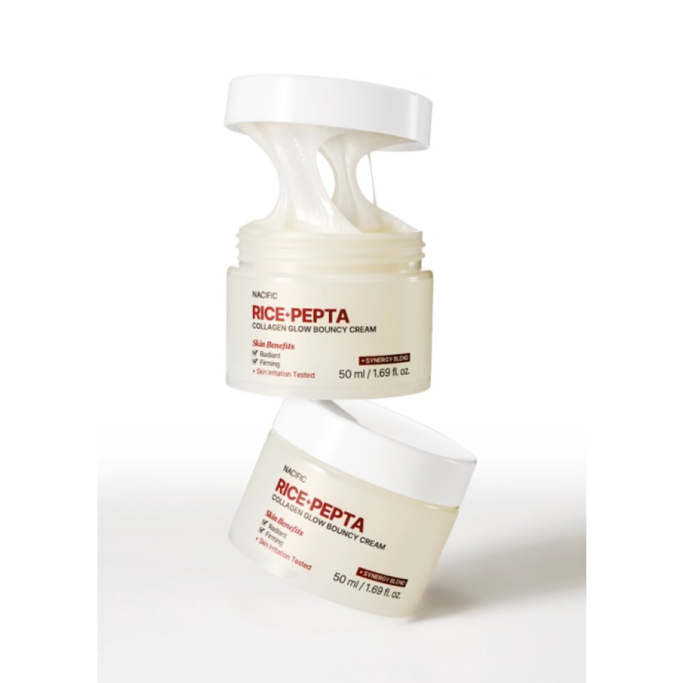 NACIFIC - Rice Pepta Collagen Glow Bouncy Cream - Rozjasňující krém s rýží, peptidy a kolagenem - 50 g