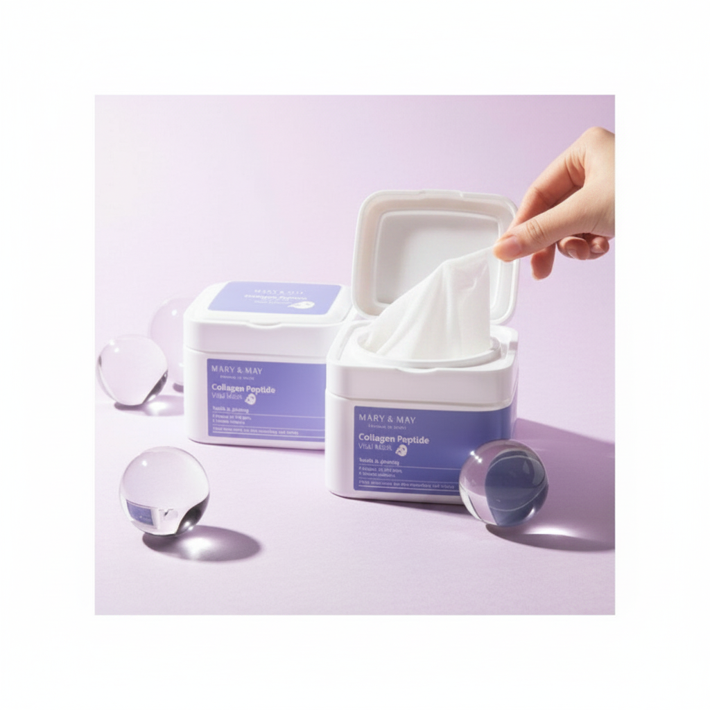 Mary & May - Collagen Peptide Vital Mask - Plátýnková maska s kolagenem a peptidy - 30ks