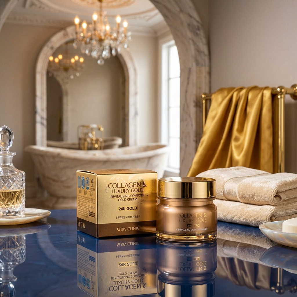 3W CLINIC - Collagen & Luxury Gold Revitalizing Comfort Gold Cream - Revitalizační zklidňující pleťový krém se zlatem a kolagenem - 100 ml