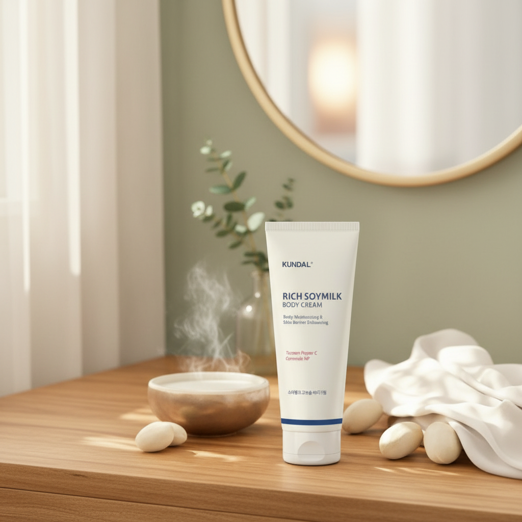 Kundal Rich Soy Milk Body Cream - Vyživující tělový krém se sójovým mlékem a ceramidy MELLOW VANILA - 150 ml