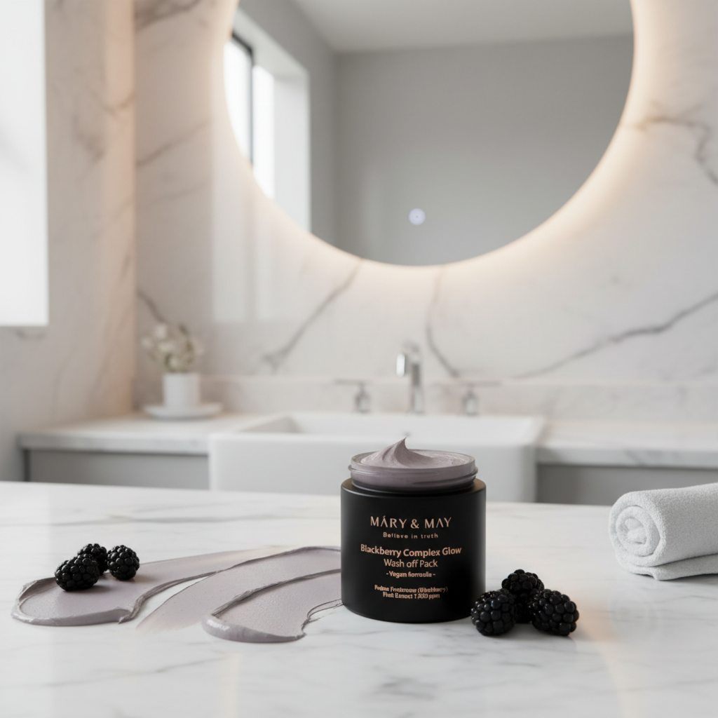 Mary & May - Blackberry Complex Glow Wash Off Pack - Projasňující smývatelná maska s komplexem z ostružin - 125g