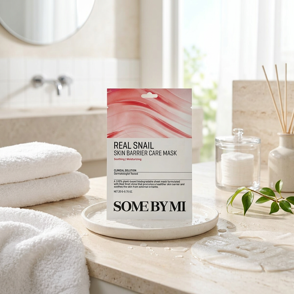 SOME BY MI - Real Snail Skin Barrier Care Mask - Posilující plátýnková maska se šnečím mucinem - 20 g
