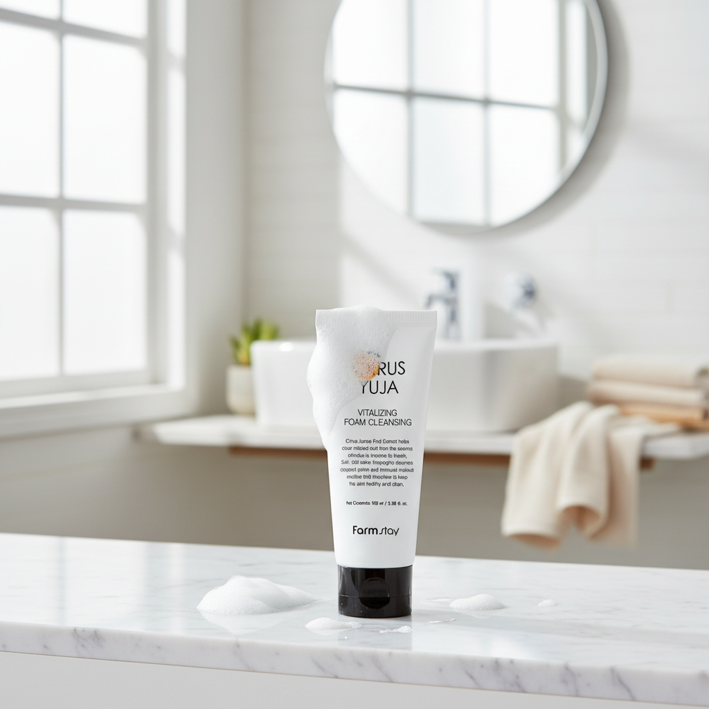 Farm Stay - Citrus Yuja Vitalizing Foam Cleanser - Hydratační a rozjasňující čisticí pěna s vitaminem C - 100 ml