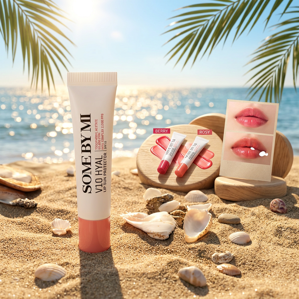 SOME BY MI - V10 HYAL Lip Sunprotection SPF15 - Ochranný balzám na rty s SPF15 odstín ROSSY - 7 ml