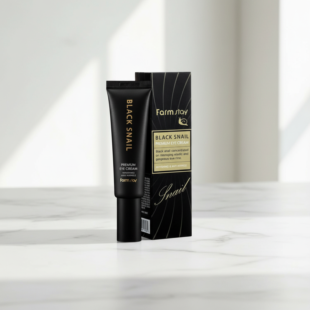 FARM STAY - Black Snail Premium Eye Cream - Vyživující oční krém s mucinem - 50 ml