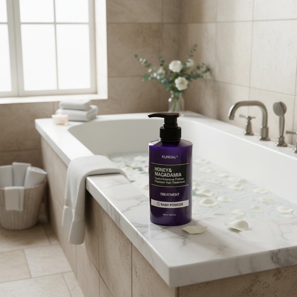 Kundal Honey&Macadamia Treatment - Hydro-intenzivní proteinová kůra na vlasy s vůní BABY POWDER - 500 ml