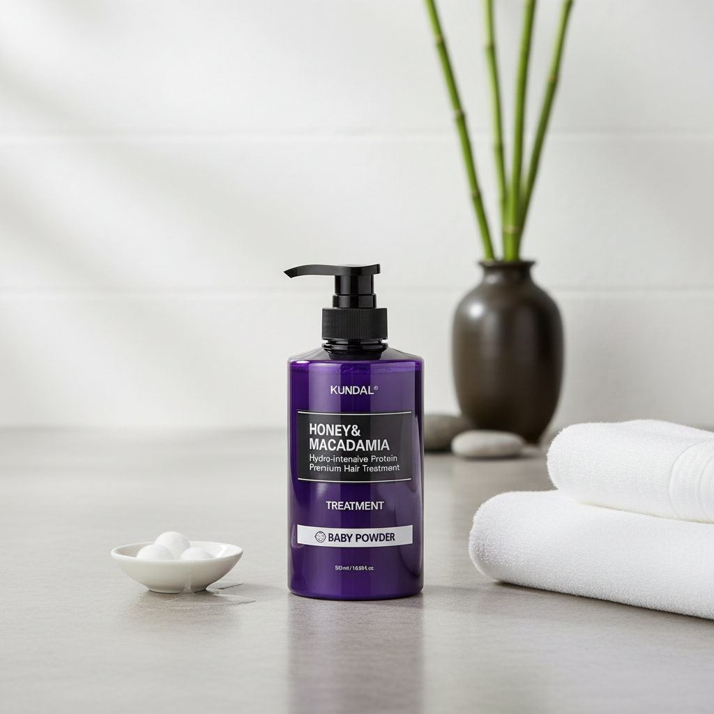 Kundal Honey&Macadamia Treatment - Hydro-intenzivní proteinová kůra na vlasy s vůní BABY POWDER - 500 ml