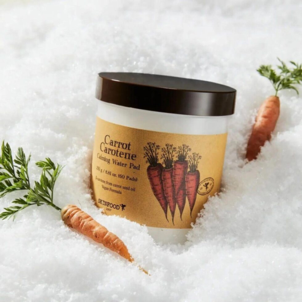 SKINFOOD - Carrot Carotene Calming Water Pad - Zklidňující tonizační tamponky - 60 ks