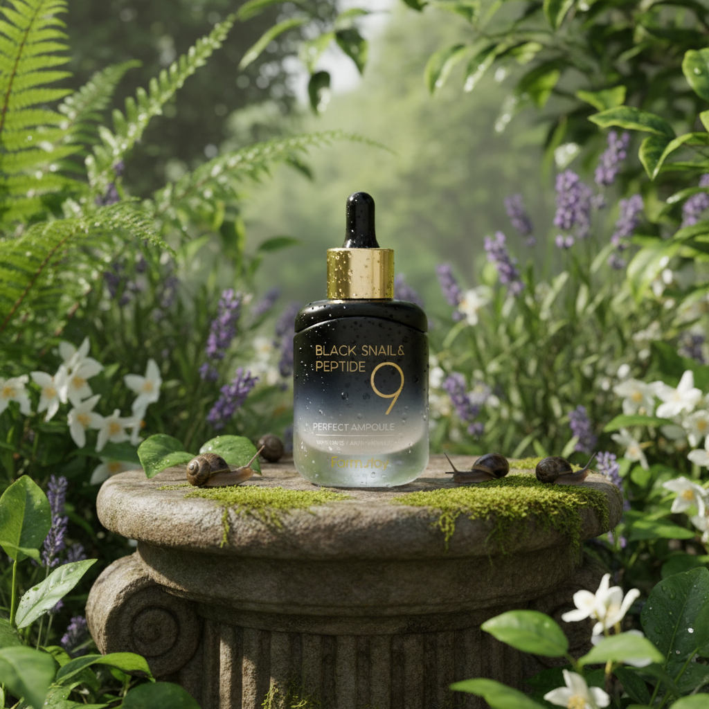 Farm Stay - Black Snail & Peptide 9 Perfect Ampoule - Sérum s peptidy a extraktem ze šnečího mucinu - 35 ml
