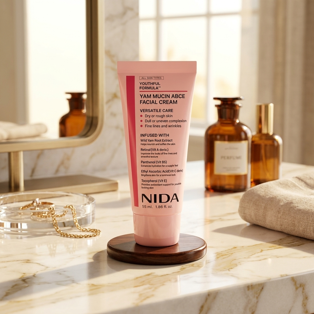 NIDA - Youthful Formula Yam Mucin ABCE Facial Cream - Omlazující krém na obličej s rostlinným mucinem a vitamíny - 55 ml