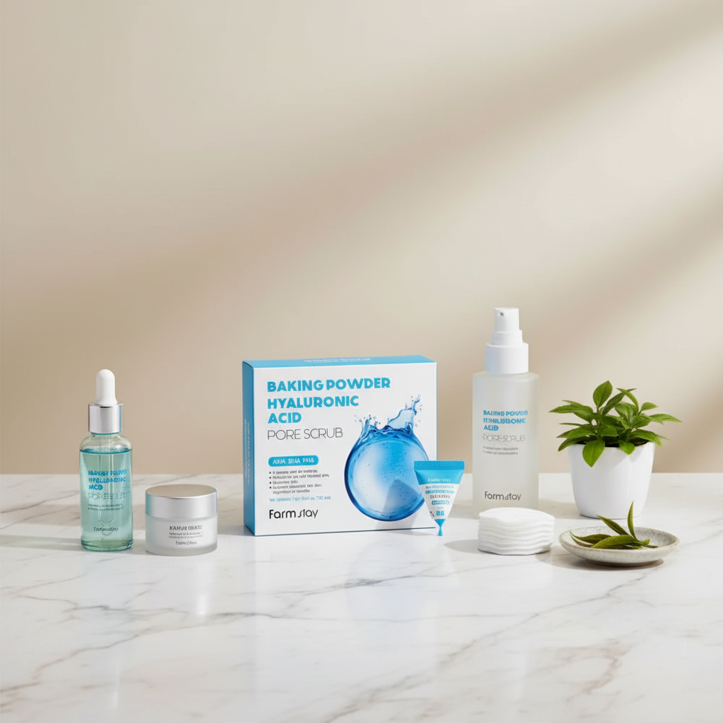 Farm Stay - Baking Powder Hyaluronic Acid Pore Scrub - Pleťový peeling s kyselinou hyaluronovou a kyselinami - 7g x 25 ks