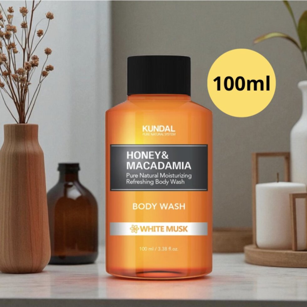 Kundal Honey&Macadamia Body Wash - Jemný sprchový gel s medem s vůní WHITE MUSK - 100 ml