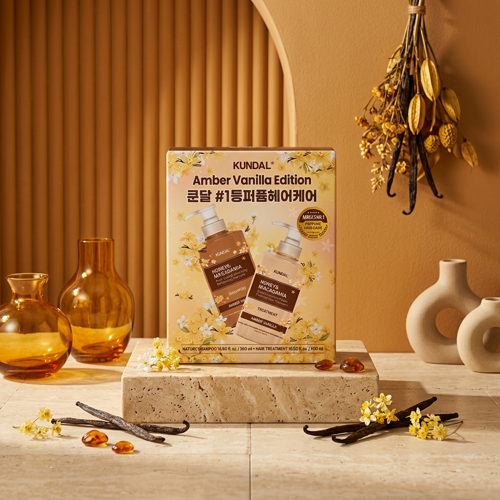 KUNDAL - Amber Vanilla Edition Honey & Macadamia ( Shampoo + Treatment) - Edice Amber Vanilla s medem a makadamovým ořechem šampon a kondicionér - 2x 500 ml
