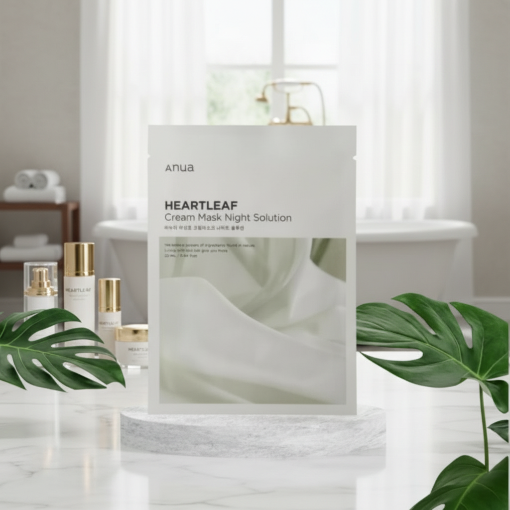 ANUA - Heartleaf Cream Mask Night Solution - Zklidňující plátýnková maska s toulní srdčitou - 25 ml