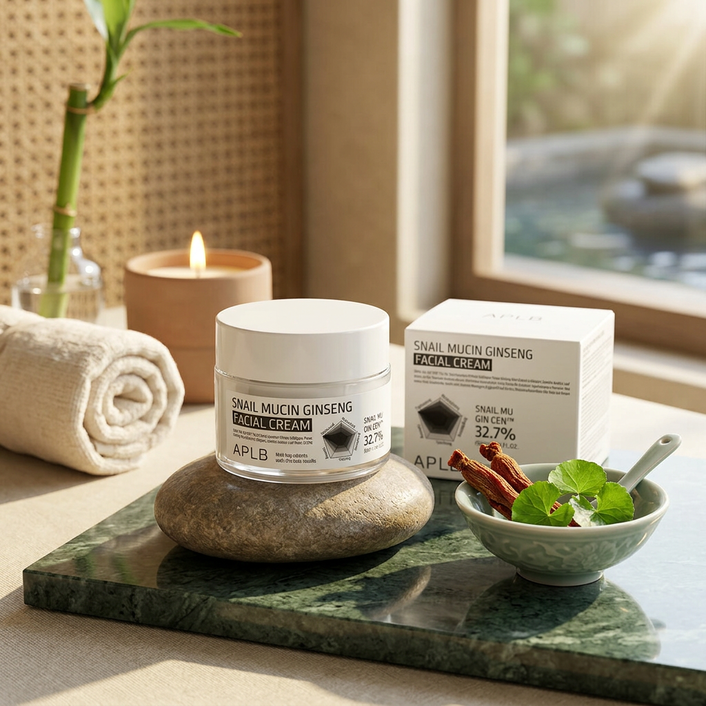 APLB - Snail Mucin Ginseng Facial Cream - Omlazující krém s ženšenem a šnečím mucinem - 55 ml